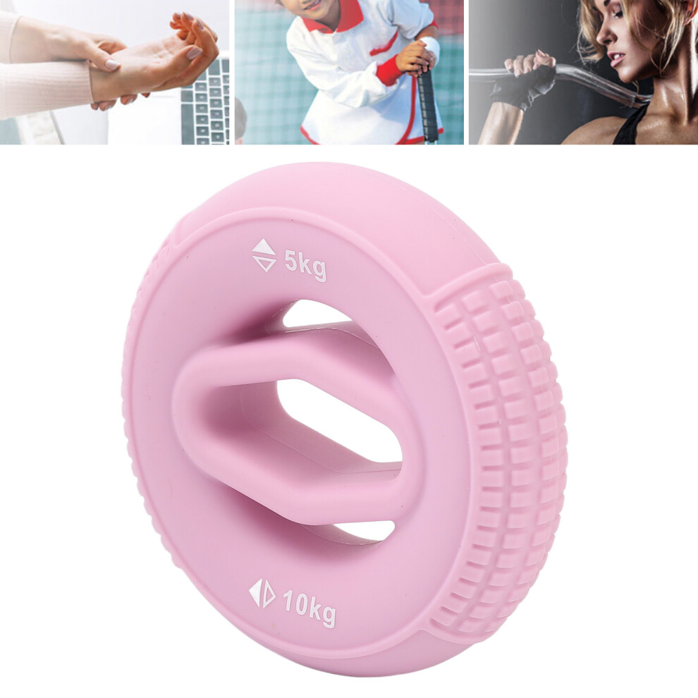 Pink Silicone Hand Grip Strengthener Ring 5-10Kg For Finger Workout