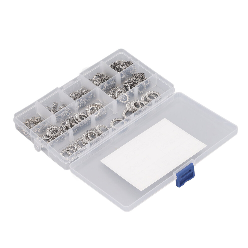 300Pcs Stainless Steel External Tooth Washers Assortment M2.5-M12 8411388623262