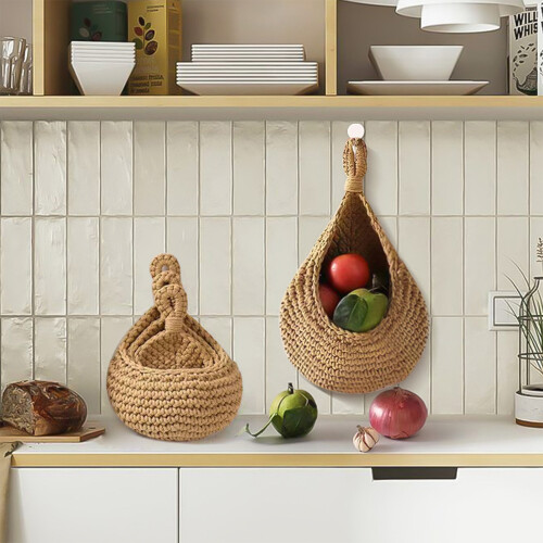 (Mini) Handwoven Boho Wall Basket for Storage