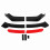 6x Front Bumper Splitter Glossy Black Red 18