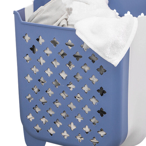 Wall Mounted Collapsible Laundry Basket L Blue Cap 2