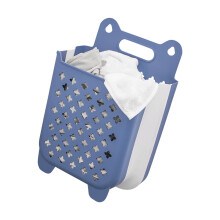 Wall Mounted Collapsible Laundry Basket L Blue Cap