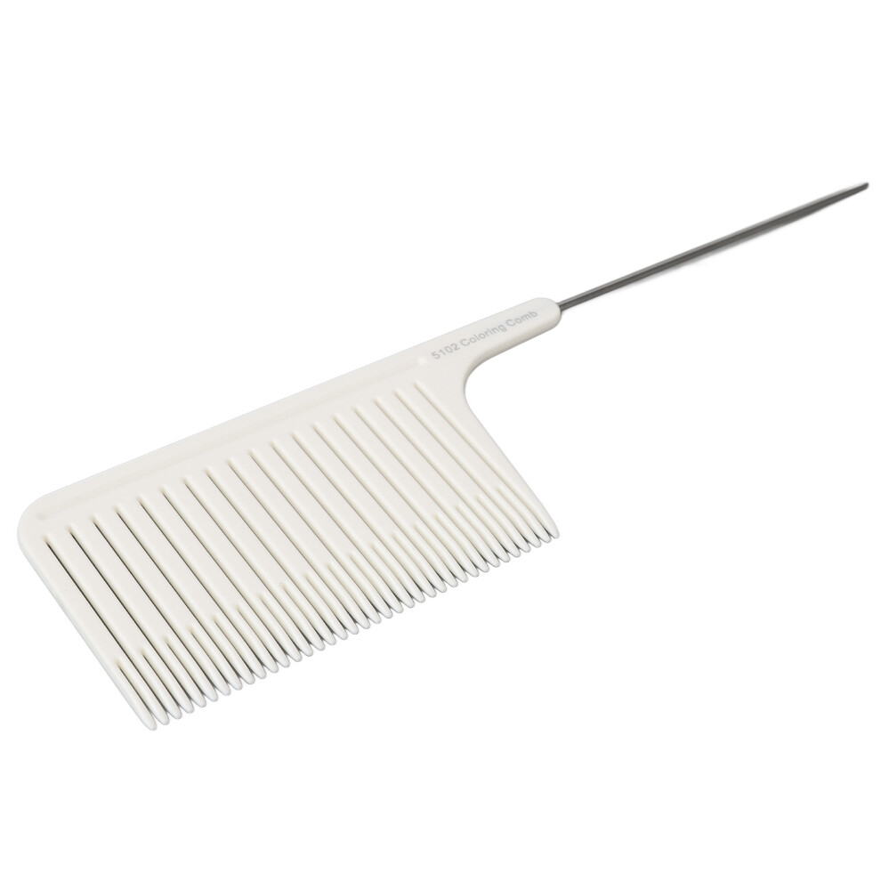 Unisex White Stainless Steel Hair Highlight Comb | Professional Rat Tail Hair Dye Stylist Tool