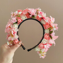 (5) Woman\'s Bridal Flower Headband Sweet Color Long Lasting Headgear for Bridesmaid Wedding Dating Shopping