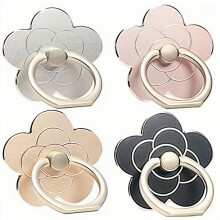 4 Pack Flower Phone Ring Holder, 360 Rotation Metal Finger Grip Stand with 180 Adjustable Kickstand for Smartphones