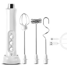 Elektrische melkopschuimer - WIRLSWEAL - 3 snelheden - USB oplaadbaar - 3 soorten koppen