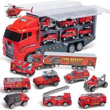 Brandweerwagen met 10 minispeelgoed - Kerstcadeau voor kinderen vanaf 3 jaar