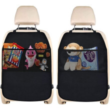 Child Car Seat Protectors, 2-Piece Car Seat Organizer, Back Seat Protector Organizer with 2 Pockets