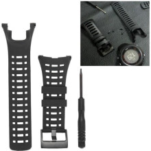 Tbest horlogeaccessoire horlogeband Zwart rubberen horlogeband voor Suunto Ambit 1/2/3 horloge