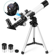 Kindertelescoop - Draagbare astronomische telescoop met kompas en refractor-statief voor kinderen en beginners A2