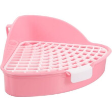 Litter Box - Pet - Rabbit - Reusable Plastic - Pink - Hygienic