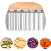Rpanle Potato Slicing Knife, Wavy Blade Knife, Wave French Fry Slicer, Wavy Blade Potato Cutter, Steel Cutting