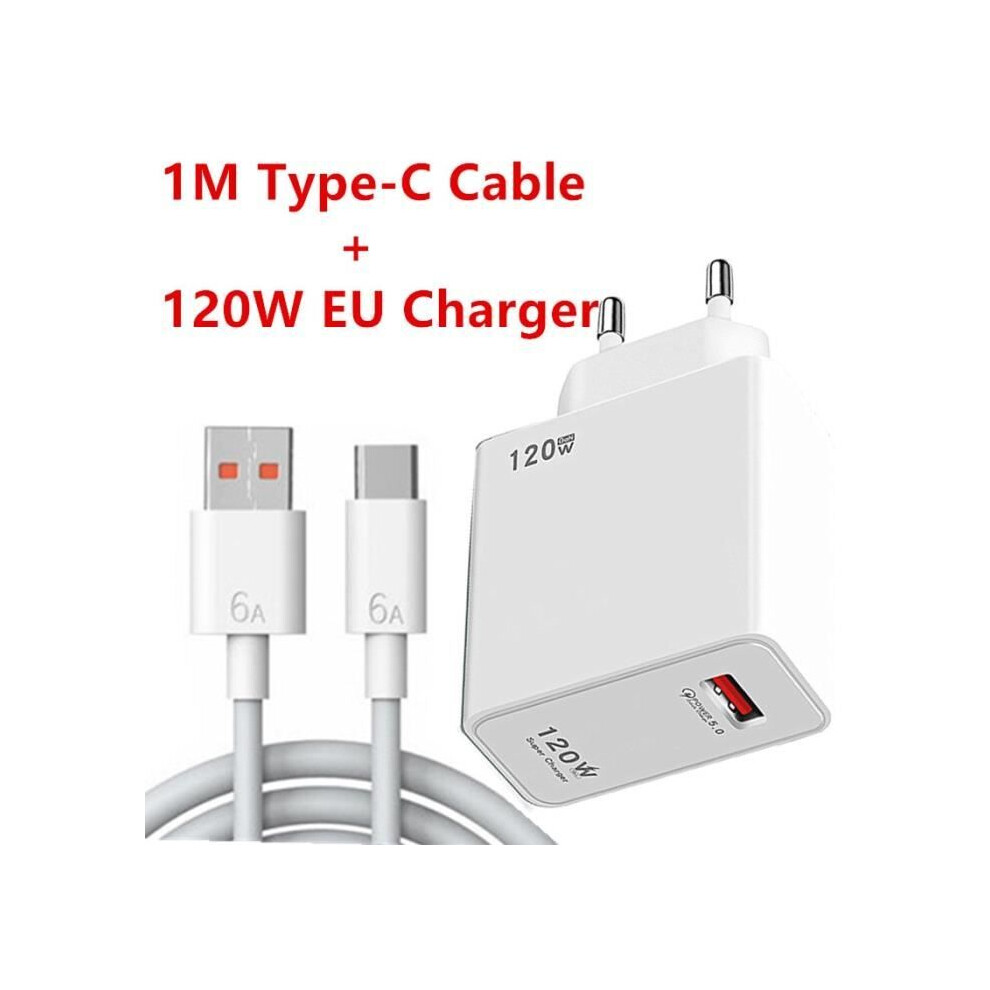 120W Qc 5.0 Usb Fast Charger, Fast Charging 5.0, For Iphone, Huawei, Samsung, Xiaomi 6, 8, Redmi - Eu Charger And Cable 8581603421826