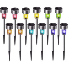 12PCS LED Garden Ground Lights, Outdoor Solar Garden Lights, IP65 Waterproof, for Paths, Lawns, Terraces (Multicolour)