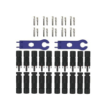 Pack of 6 pairs of Mc4 connectors with 2 keys, 2.5 mm² ~ 6 mm² solar connectors, IP67 waterproof male/female solar panel connectors for systems