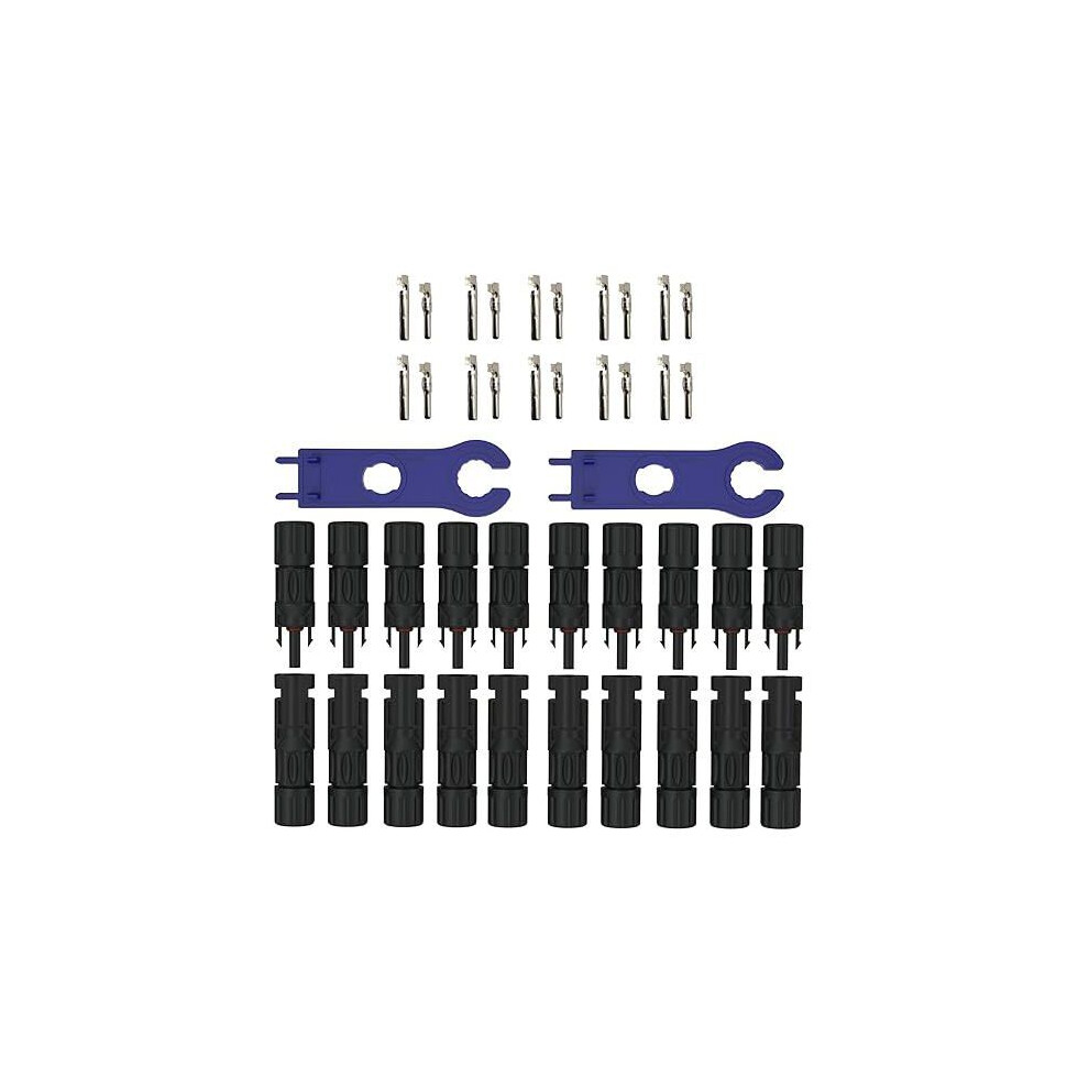 Pack Of 6 Pairs Of Mc4 Connectors With 2 Keys, 2.5 Mmâ² ~ 6 Mmâ² Solar Connectors, Ip67 Waterproof Male/Female Solar Panel Connectors For Systems 8581603424551