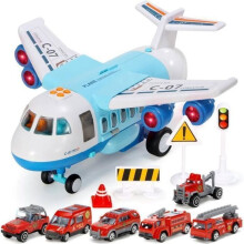 Toy Cars for Children, Toy Airplane Car Transporter with Lights and Sounds for Boys and Girls Ages 3 and Up