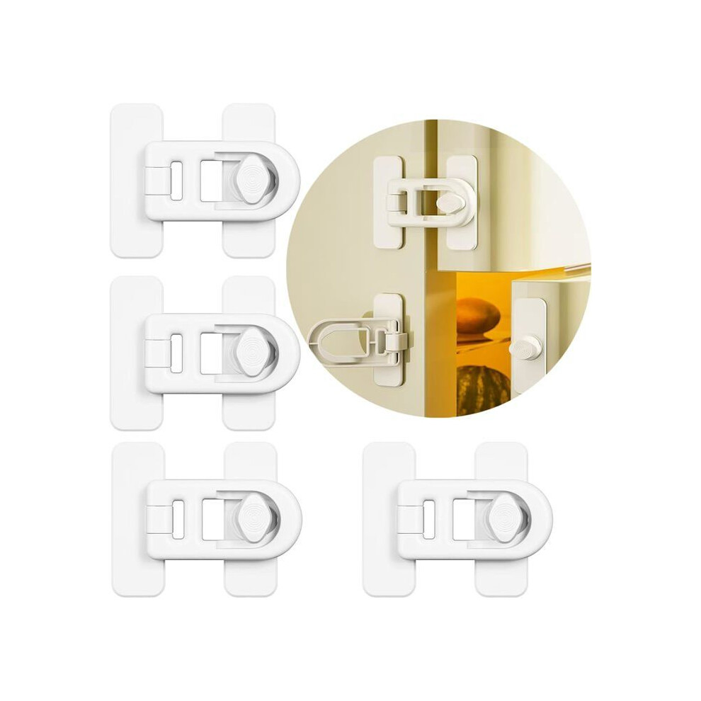 4-Pack Child Safety Refrigerator Door Lock, For Refrigerators, Freezers And Cabinets, Using 3M Adhesive - No Aihontai