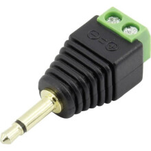 3.5 mm male jack, straight TRU COMPONENTS 93013c1115 1386611 Total number of poles: 2 mono black 1 pc(s)