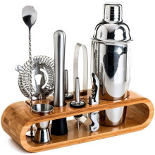 10-Piece Cocktail Shaker Set, Stainless Steel Bartender Tool, 750ml