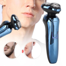 Rasoio elettrico da uomo, impermeabile, ricaricabile, rasoio da barba, taglio intelligente 4D, 3 testine, rasoio da barba rotante