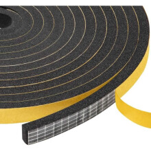 Window Insulation Seal, Adhesive Foam Door Seal, Anti-cold and Anti-shock Rubber Strip, 2 pieces 10mm x 6mm x 8m, Black and Yellow