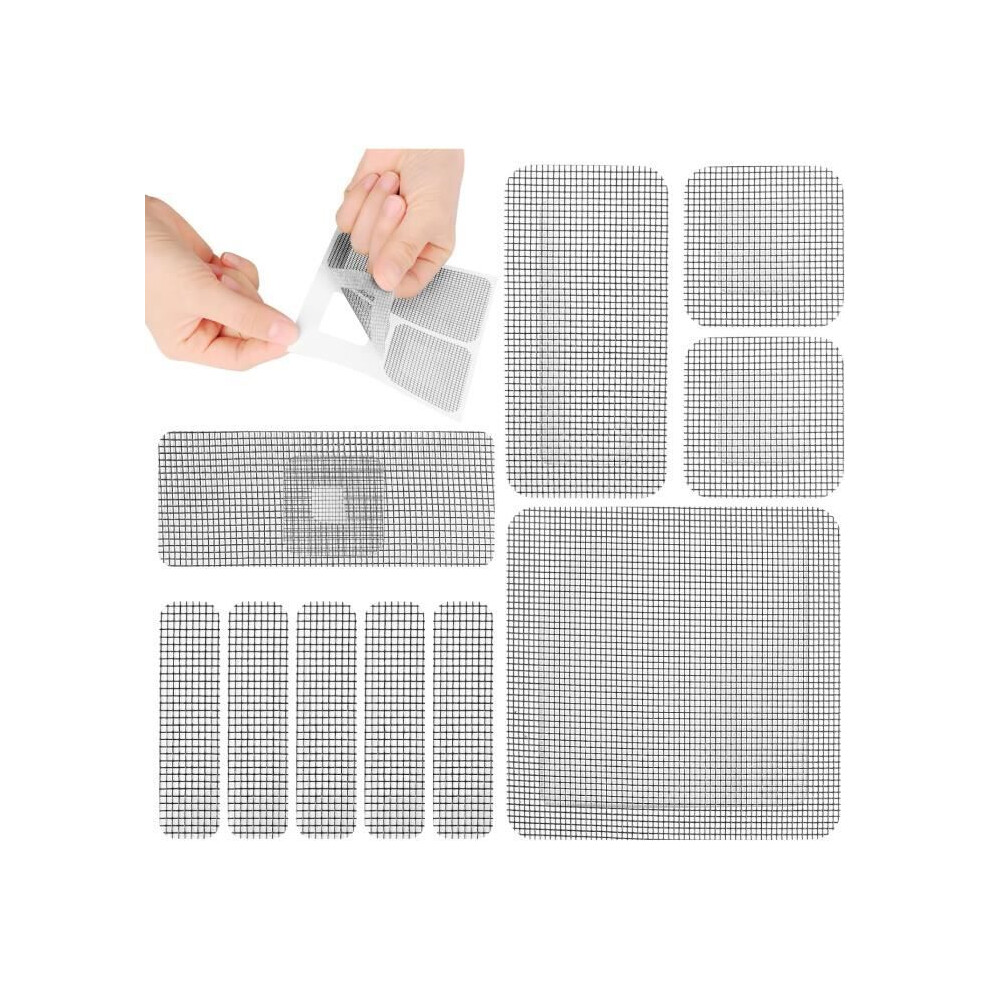 Window Mosquito Net Repair Kit - 30Pcs - Hook And Loop Fastener - Fiberglass Aihontai
