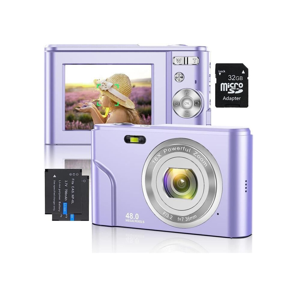 Nobrand Dc311-Af Compact Digital Camera - 48Mp - Fhd 1080P - 16X Zoom - Purple 8581603425831