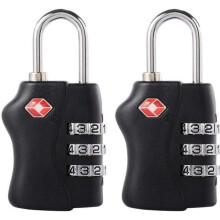 XCSOURCE TSA Luggage Locks, 3-Digit Security Padlocks, Combination Padlocks, for Suitcases, Bags, and Luggage, Black [2 Pack]
