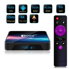 TV98 Android 12.1 TV Box 2G + 16G H313 Chipset Smart Set Top Box Ingebouwde 2.4G/5G WiFi Bluetooth, Netflix Google Winkel Media Box