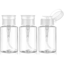 Set of 3 empty pump bottles for nail polish remover - Empty bottles - Resealable pump bottles, 150 ml
