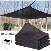 Schaduwzeil - Handgemaakt - Rechthoekig - 2M x 3M - Zwart - UV-bescherming