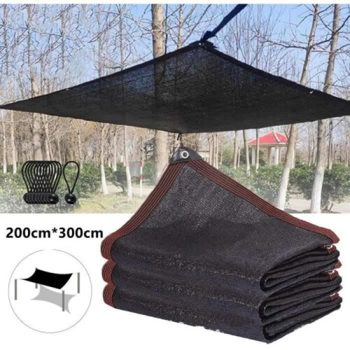 Shade sail - Handmade - Rectangular - 2M x 3M - Black - UV protection