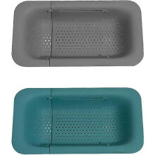 Plastic Colander, 2pcs Retractable Kitchen Strainer, Kitchen Drain Basket for Storage and Cleaning Fruits and Vegetables