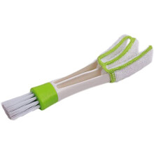 2 in 1 Keyboard Cleaning Brush and Window Blind Duster, DualEnded Cleaner for Car Office, Silver