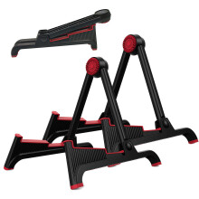 Folding AFrame Guitar Stand for Acoustic Electric Bass and Ukulele, Red/Black, 2 Pack