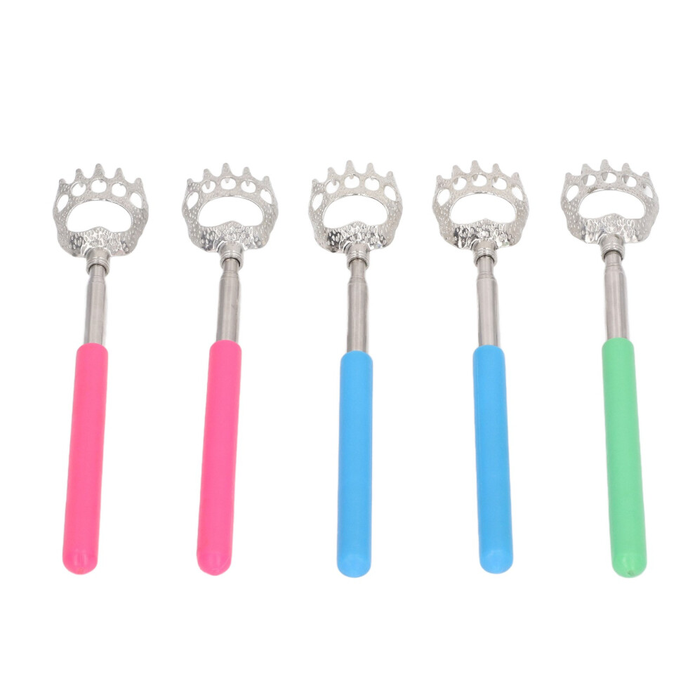 5 Pcs Portable Stainless Steel Retractable Itch Scratchers for Home Random Color