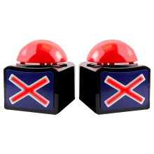 Buzzer Set with Light and Sound, 2 Pack Trivia Game Buzzers for Party and Classroom