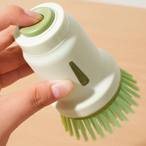 (Green) Ergonomic Kitchen Brush with Liquid Dispenser 1
