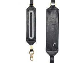 Phone Lanyard Crossbody Phone Bag with Adjustable Strap Reflective PU Pouch for Smartphones Black
