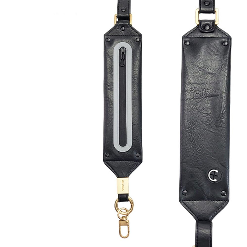 Phone Lanyard Crossbody Phone Bag With Adjustable Strap Reflective Pu Pouch For Smartphones Black 9169991298528