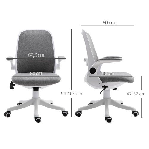 Vinsetto Silla de Escritorio Gris 62.5 x 60 x 104 cm 2