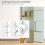 Homcom Puerta Corredera Translúcido 200 x 213 cm 5