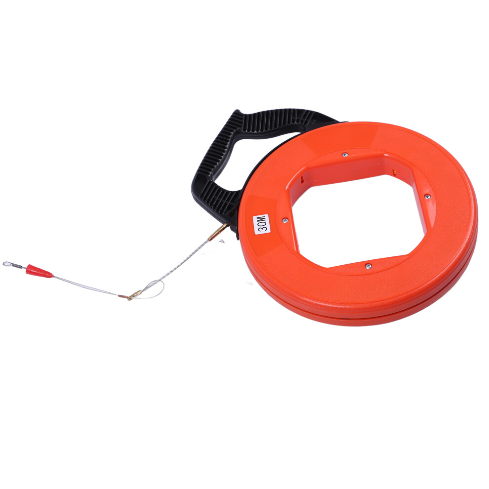 30M Non-Conductive Fiberglass Fish Tape For Wire Pulling, Durable & Lightweight 7671392929243
