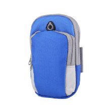 Running Armband Phone Arm Holder with Secure Zipper, Adjustable Breathable Fit, Lightweight Sports Bag Blue