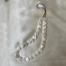 Love Heart Beaded Phone Charm, Cute Acrylic Strap Chain for Women Girls, Trendy Gift Accessory