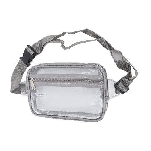 Waterproof Clear Sling Bag 8.9" x 3" x 5.9" Gray Adjustable Strap 1