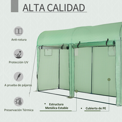 Outsunny Invernadero Verde 300 x 100 x 200 cm 2