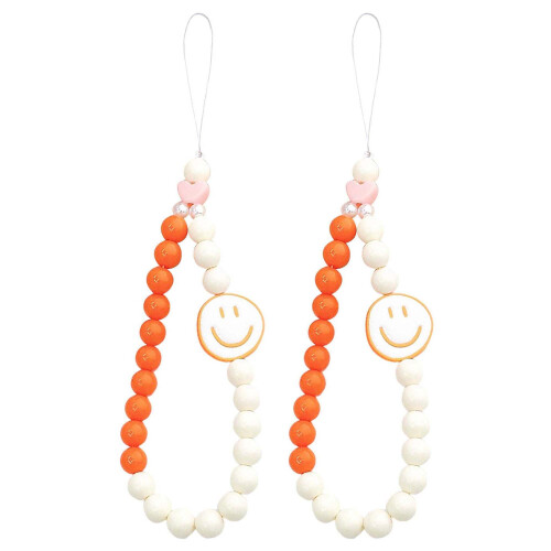 2PCS Cute Beaded Phone Charm Strap with Secure Wrist Grip, MultiUse Wrist Strap for Camera and Bag