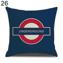 (26) London Characters Flag Bus Linen Cushion Throw Pillow Cover Case Pillowcase